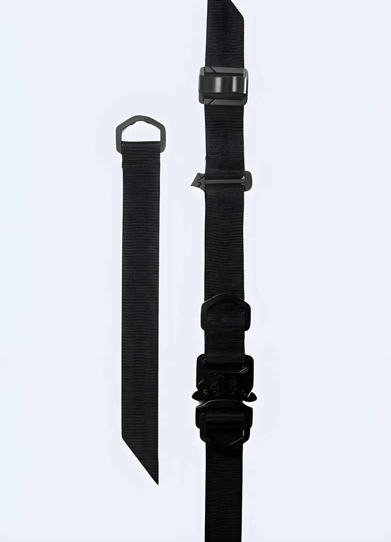 Front view of an urban ninja belt with a distinctive one-sided pattern, featuring a sleek and modern design Canada.