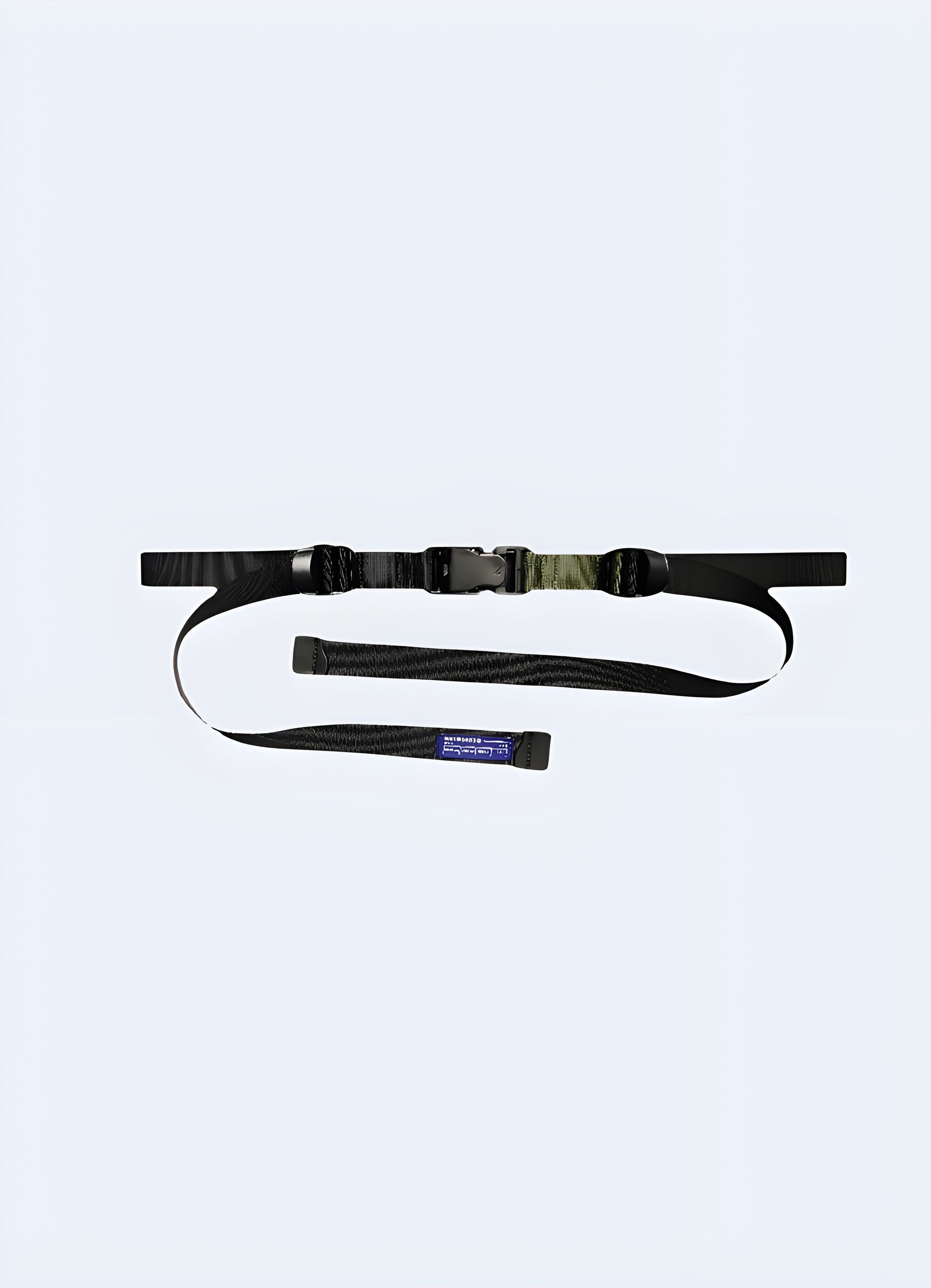 Front view of an urban ninja belt with a sleek design, showcasing a single-sided belt with a modern, tactical look, inspired by urban styles in Canada.