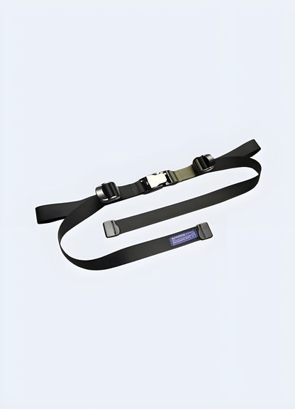 Front view of an urban ninja belt with a distinctive one-sided pattern, featuring a sleek and modern design Canada.