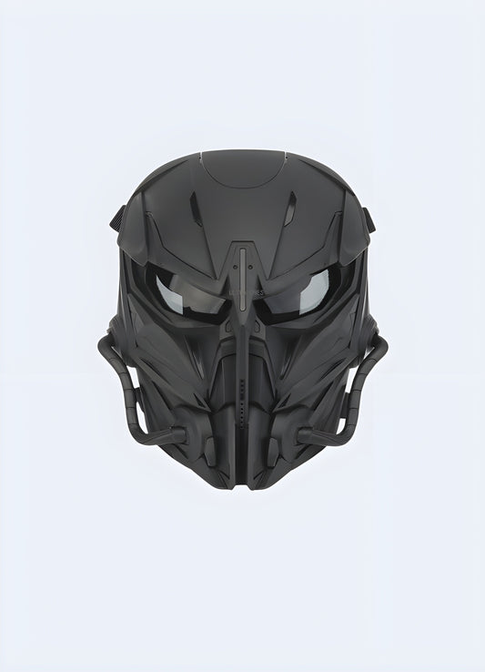 Embrace the intimidating aesthetics of battle with this warcore mask black Canada.