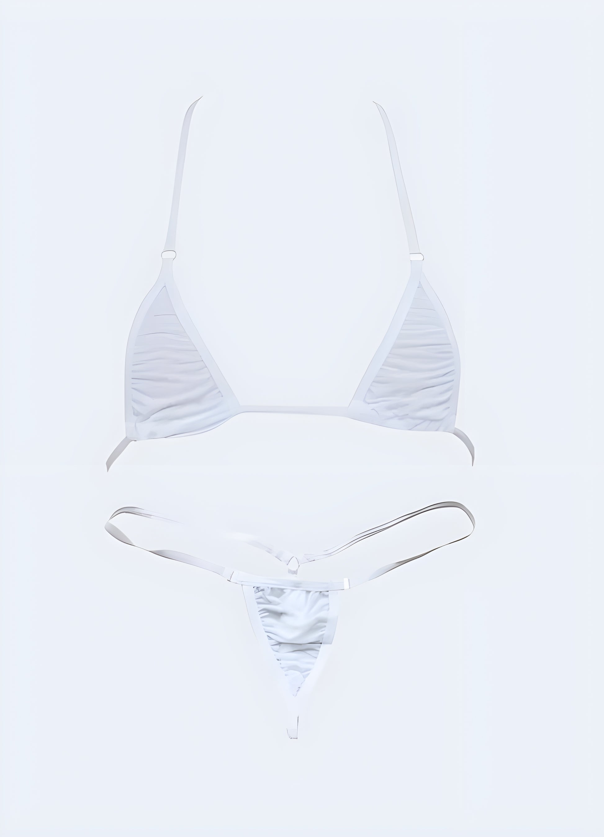 White micro bikini front view available in Canada, featuring a clean and classic look.