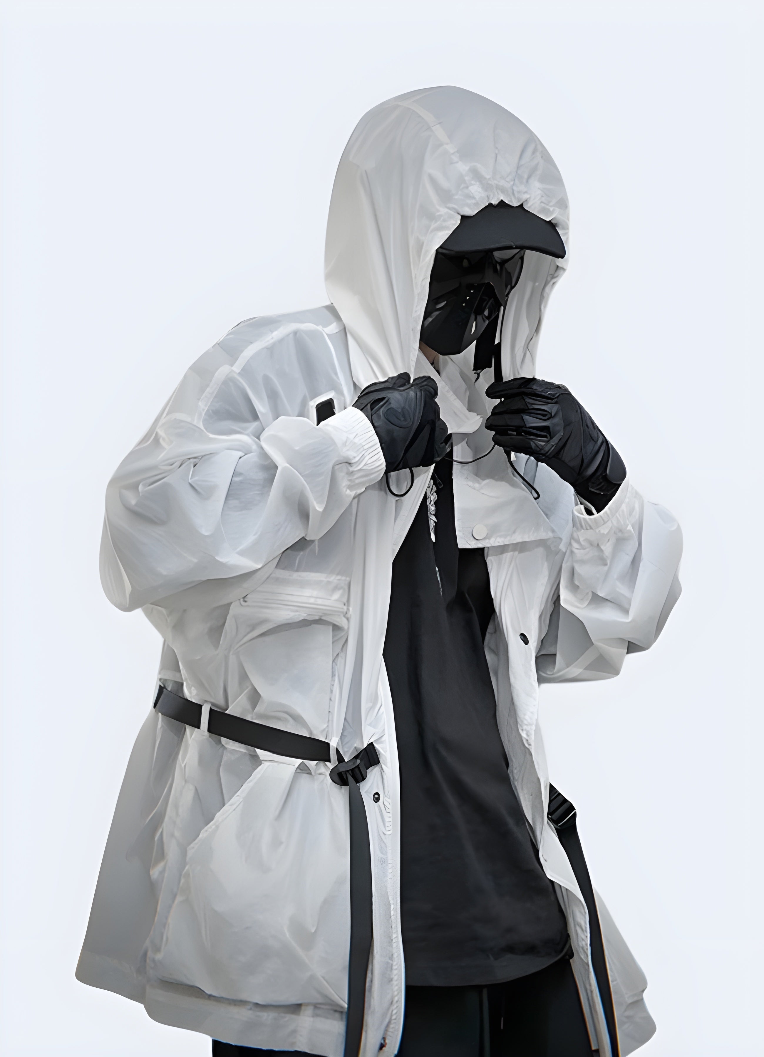 White Streetwear Windbreaker – Techwear Canada