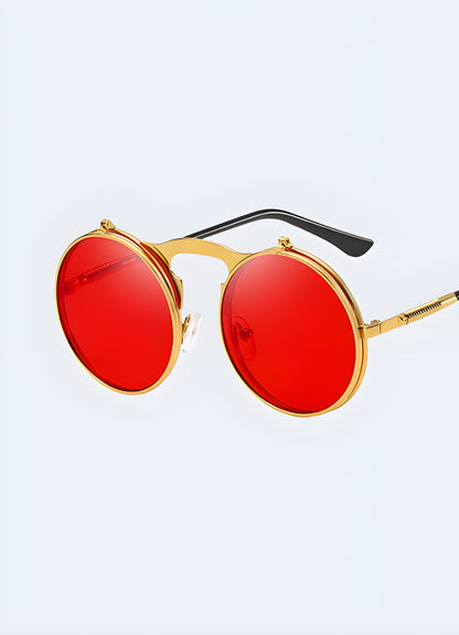 A front-side view of wild west sunglasses, emphasizing their timeless and versatile appearance Canada.