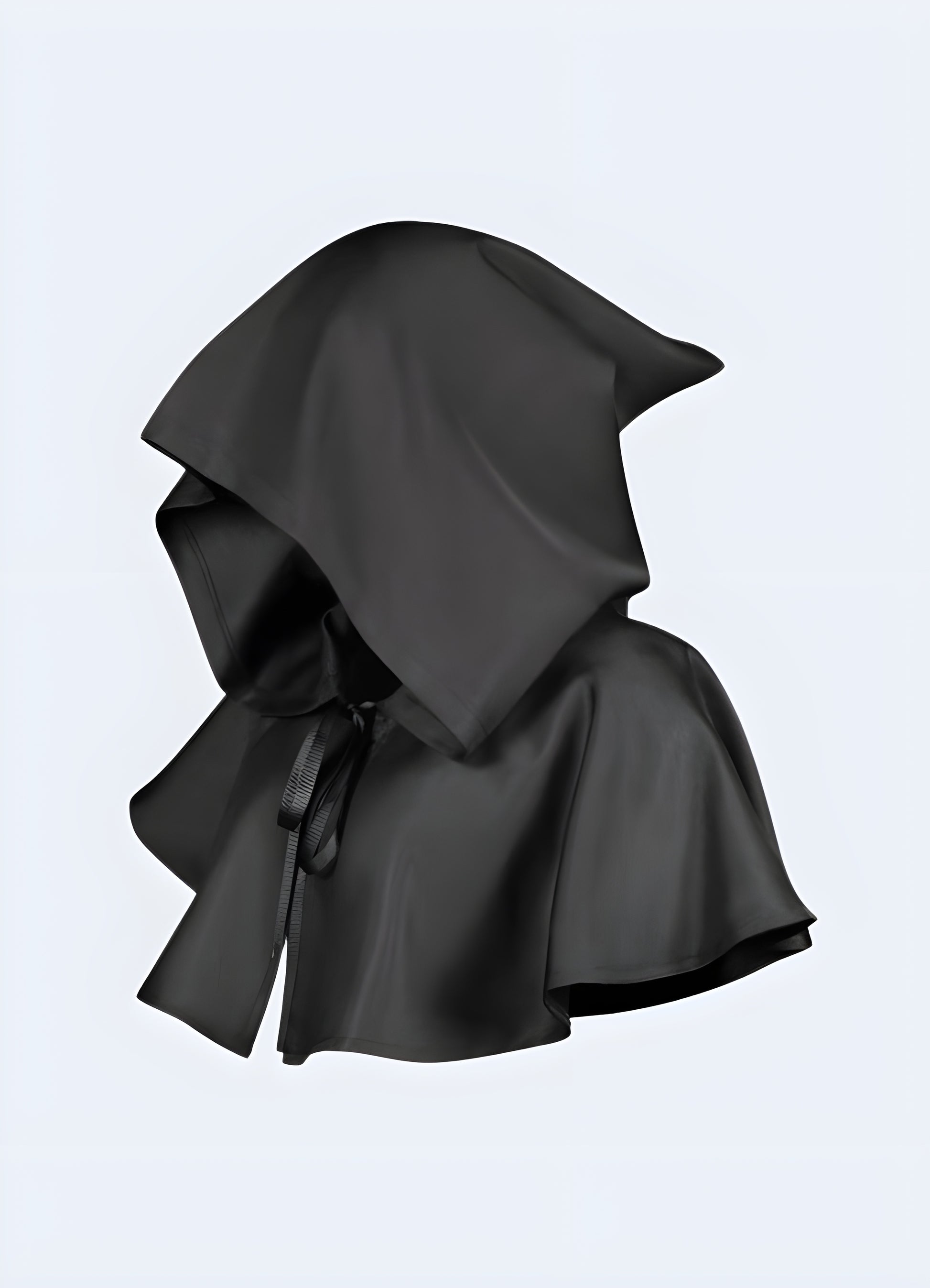 Side view of an enchanting wizard cloak with hood, showcasing detailed craftsmanship, available in Canada.