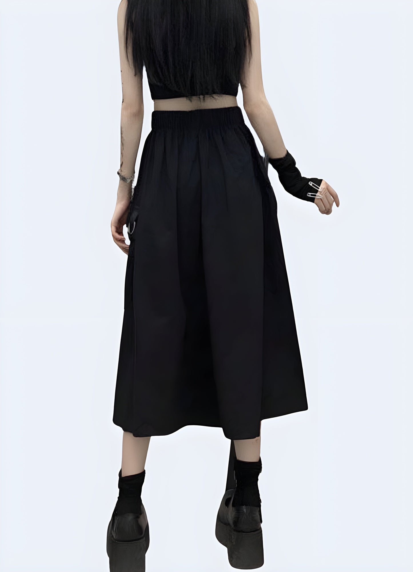 Black Cargo Skirt Maxi