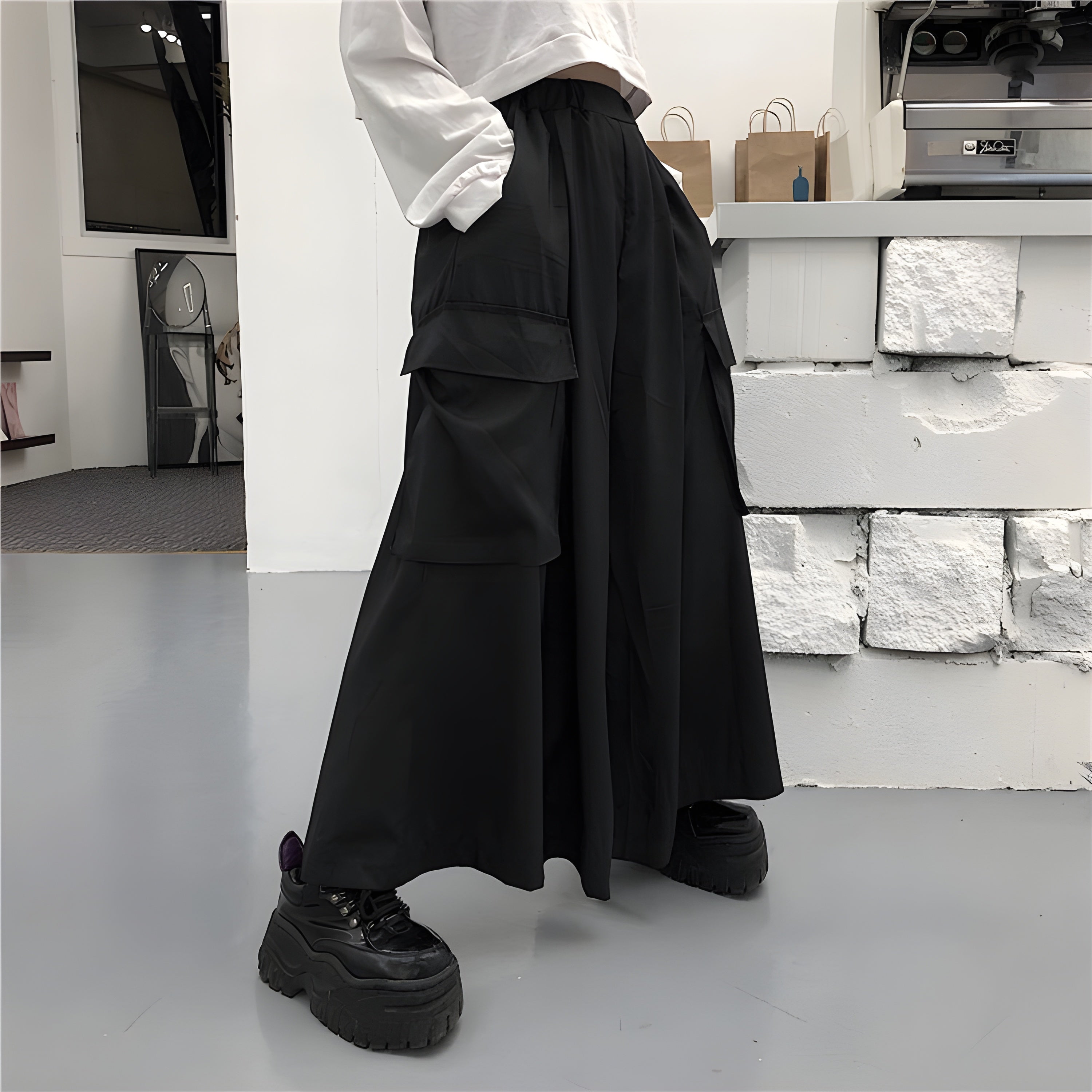 Black Hakama Pants Women Techwear Canada