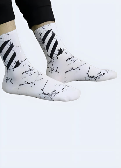 Canada women wearing premium white ninja tech socks, offering both comfort and style for everyday wear.