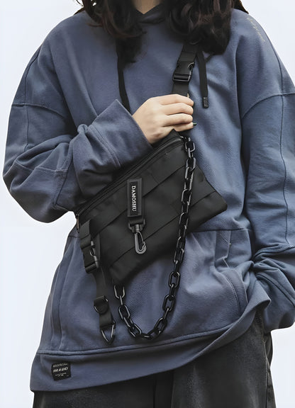  The small sling bag style is very popular in today’s streetwear and techwear clothing Canada.