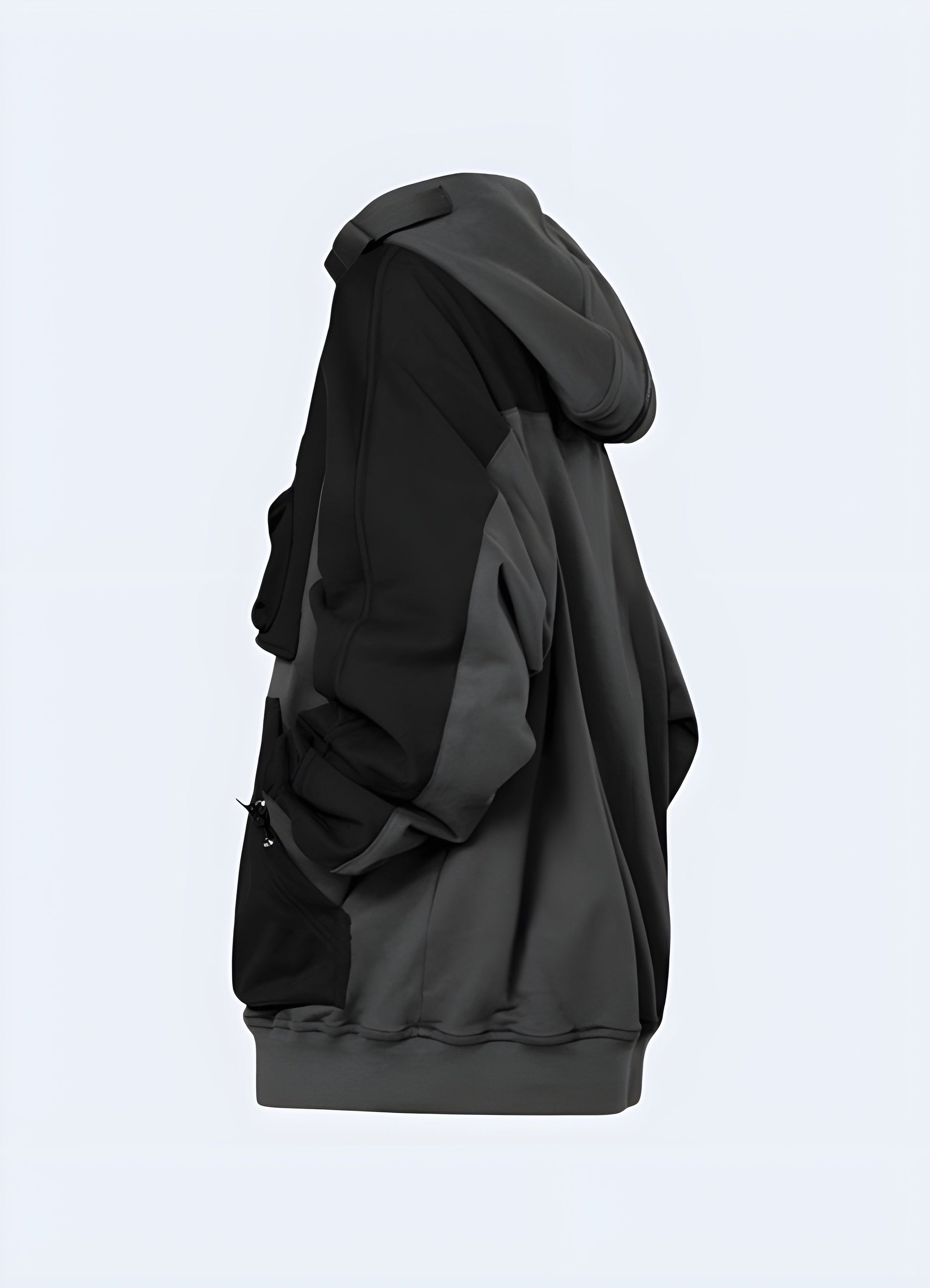 Back view of a women's cyberpunk jacket, showcasing its unique design elements and high-quality construction for the alternative fashion scene in the Canada.