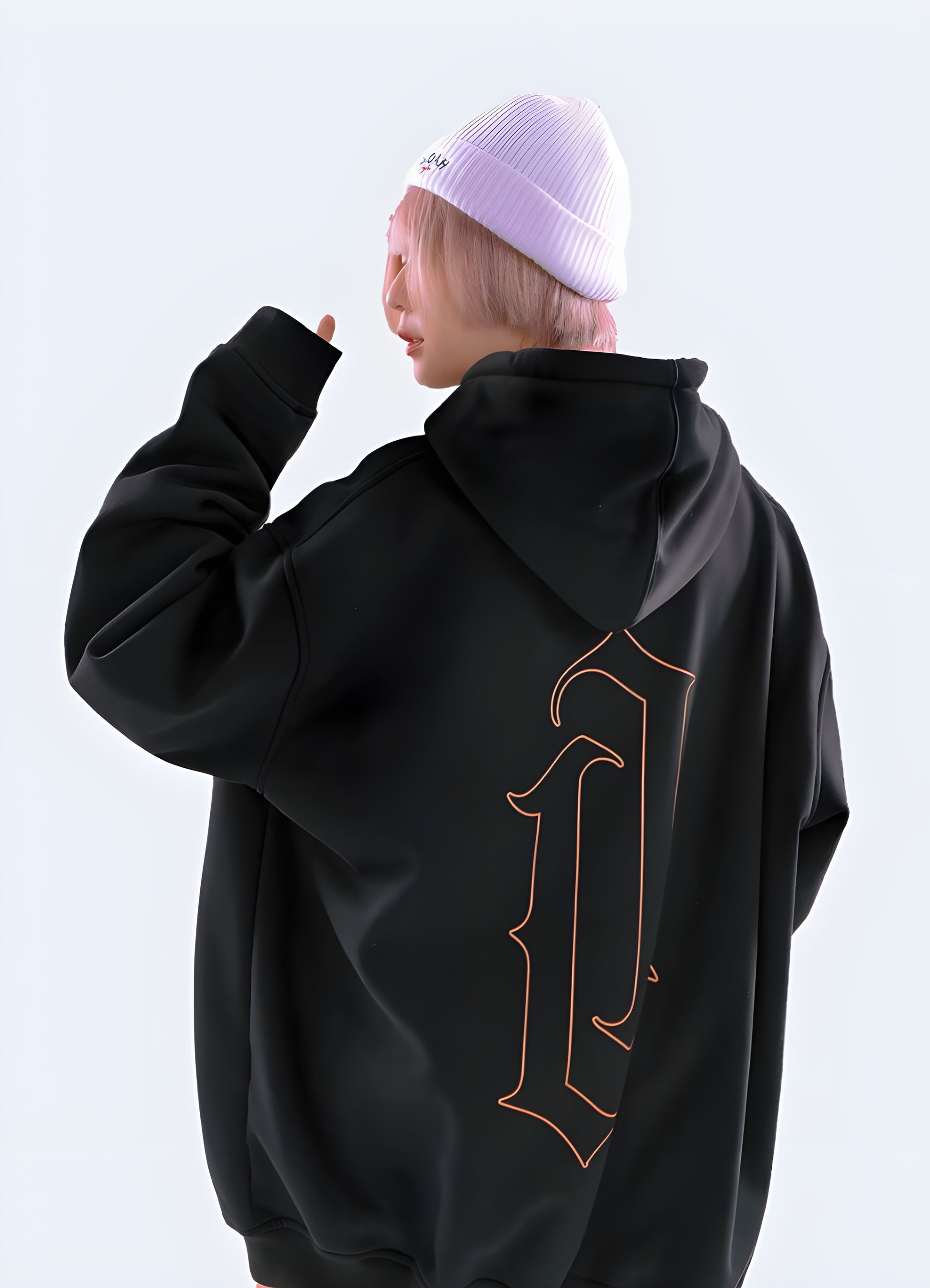 Women's Harajuku techwear hoodie, plus size, featuring stylish urban fashion in Canada.