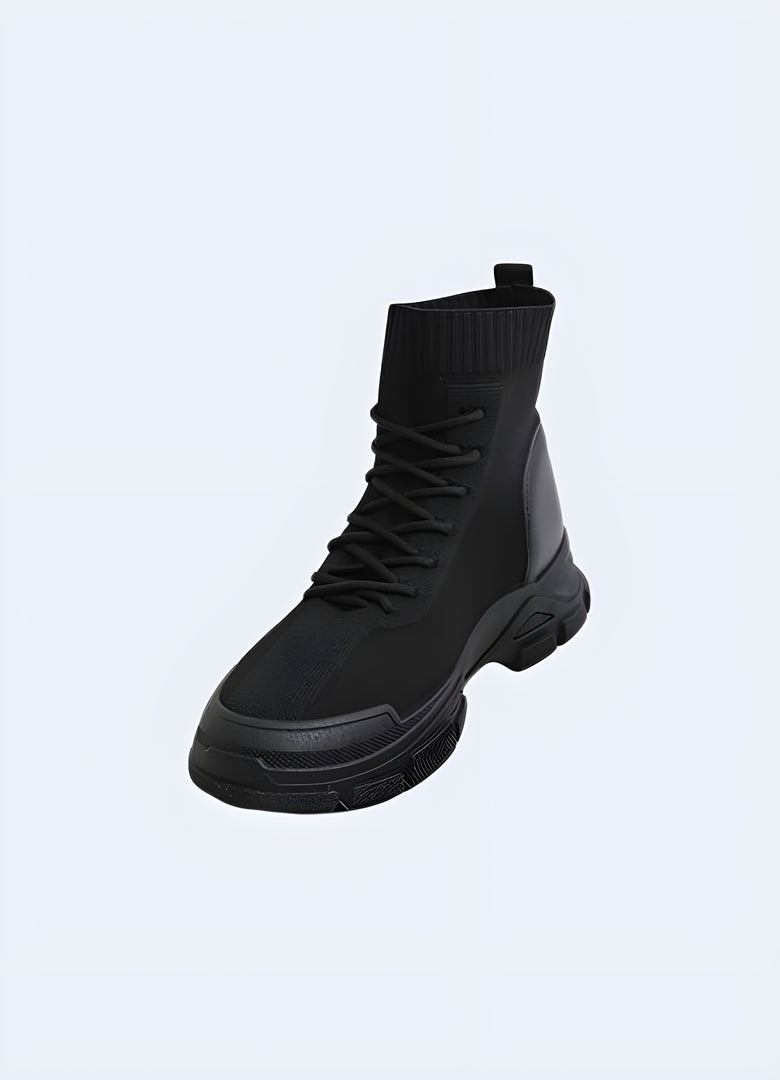 Women's high-top ninja shoes, front view, sleek and modern design, available in Canada